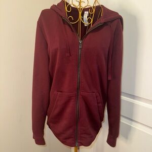 Adidas Maroon Hoodie with Yellow Accents